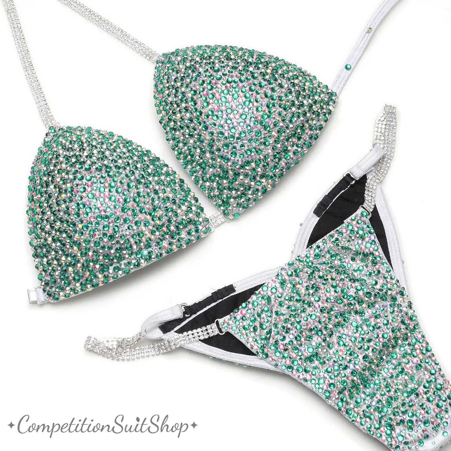 Silver Green Virtus Bikini Competition Suit (B129)